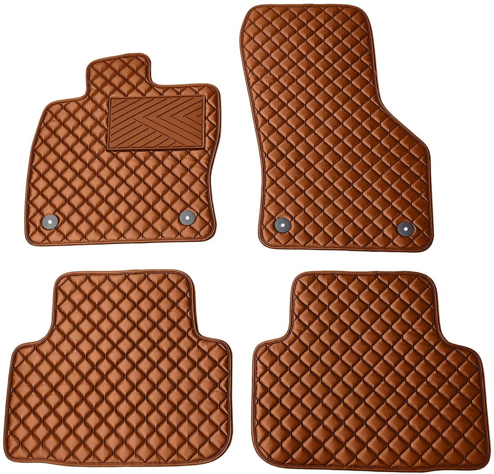 Eko odos kilimėliai QuiltyMats SKODA OCTAVIA nuo 2020m. (Ruda / rudos siūlės)