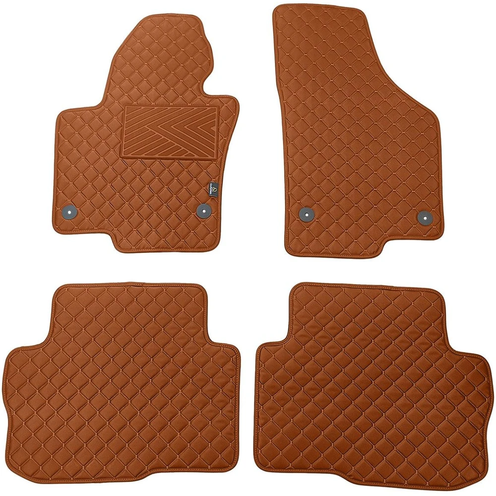 Eko odos kilimėliai QuiltyMats SKODA SUPERB 2008-2015m. (Ruda / rudos siūlės)