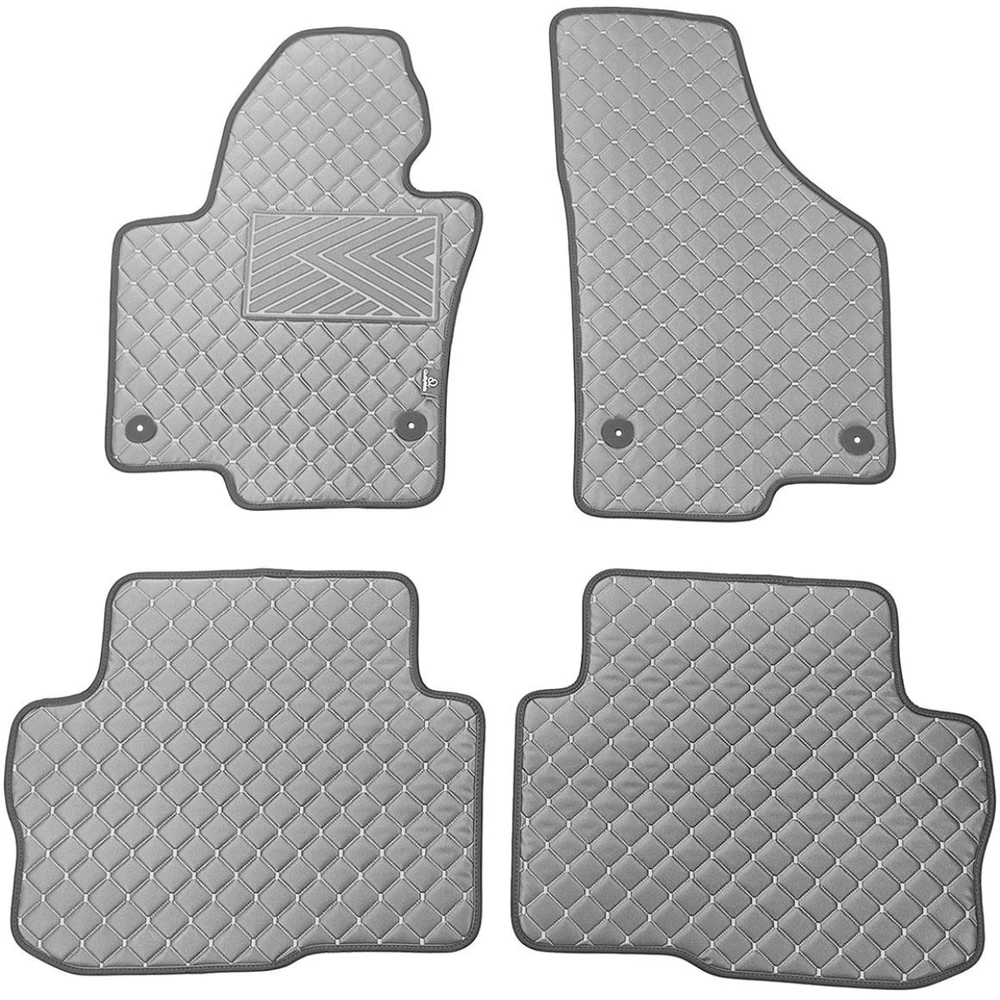 Eko odos kilimėliai QuiltyMats SKODA SUPERB 2008-2015m. (Pilka / pilkos siūlės)