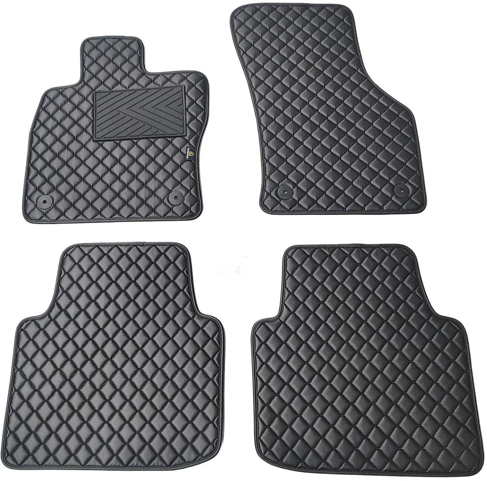 Eko odos kilimėliai QuiltyMats SKODA SUPERB 2015-2023m. (Juoda / juodos siūlės)