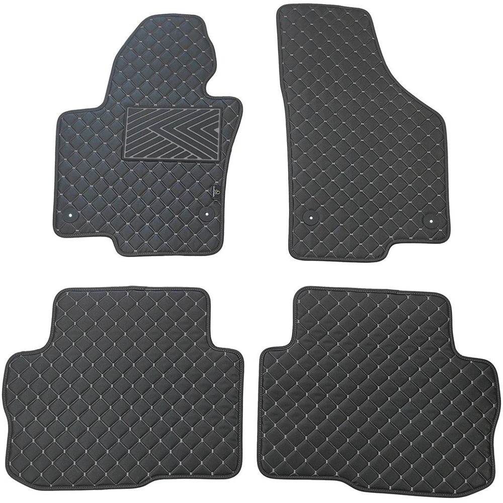 Eko odos kilimėliai QuiltyMats SKODA SUPERB 2008-2015m. (Juoda / pilkos siūlės)