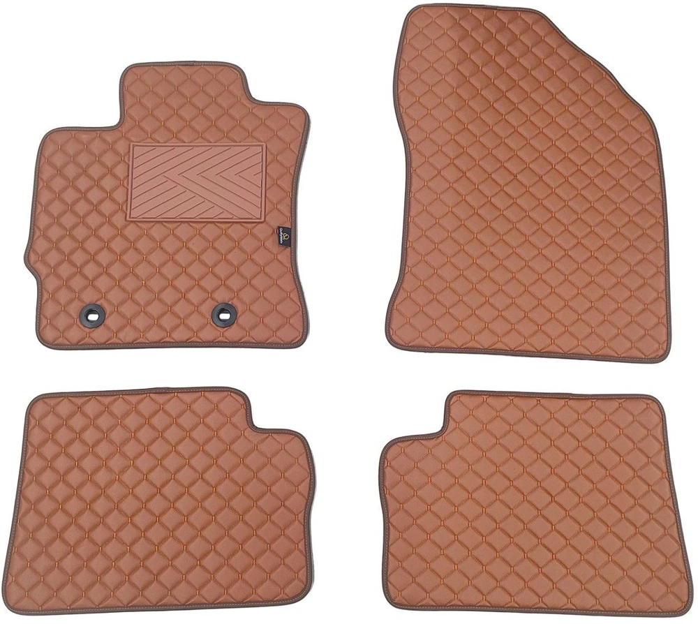 Eko odos kilimėliai QuiltyMats TOYOTA AURIS 2012-2019m. (Ruda / rudos siūlės)