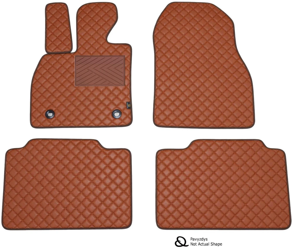 Eko odos kilimėliai QuiltyMats TOYOTA AVENSIS 2003-2009m. (Ruda / rudos siūlės)