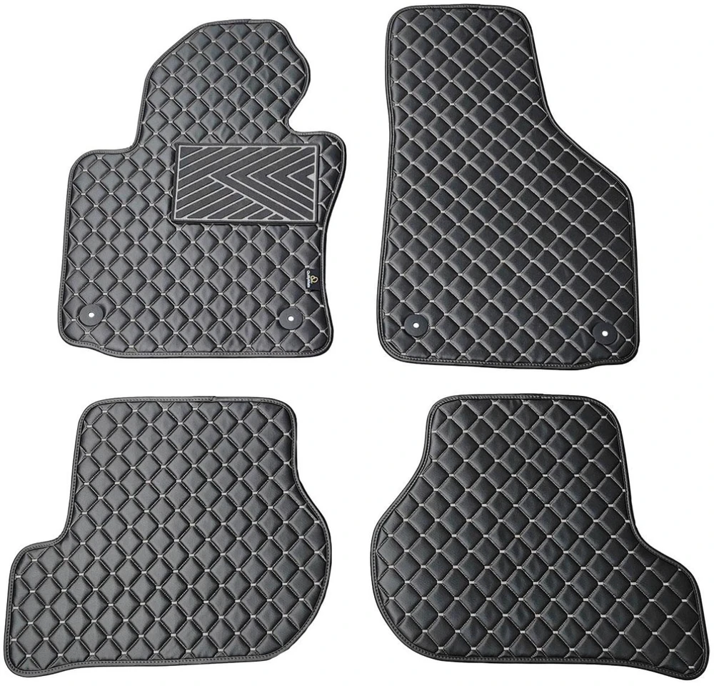 Eko odos kilimėliai QuiltyMats VOLKSWAGEN GOLF 2003-2009m. (Juoda / pilkos siūlės)