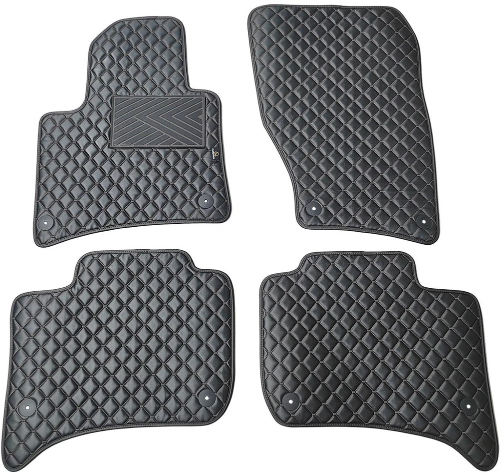 Eko odos kilimėliai QuiltyMats VOLKSWAGEN TOUAREG 2010-2018m. (Juoda / juodos siūlės)