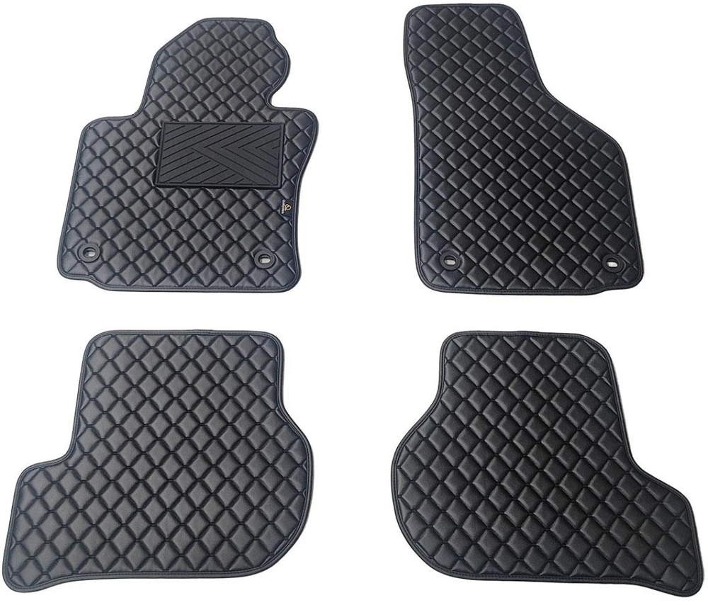 Eko odos kilimėliai QuiltyMats VOLKSWAGEN GOLF 2003-2009m. (Juoda / juodos siūlės)