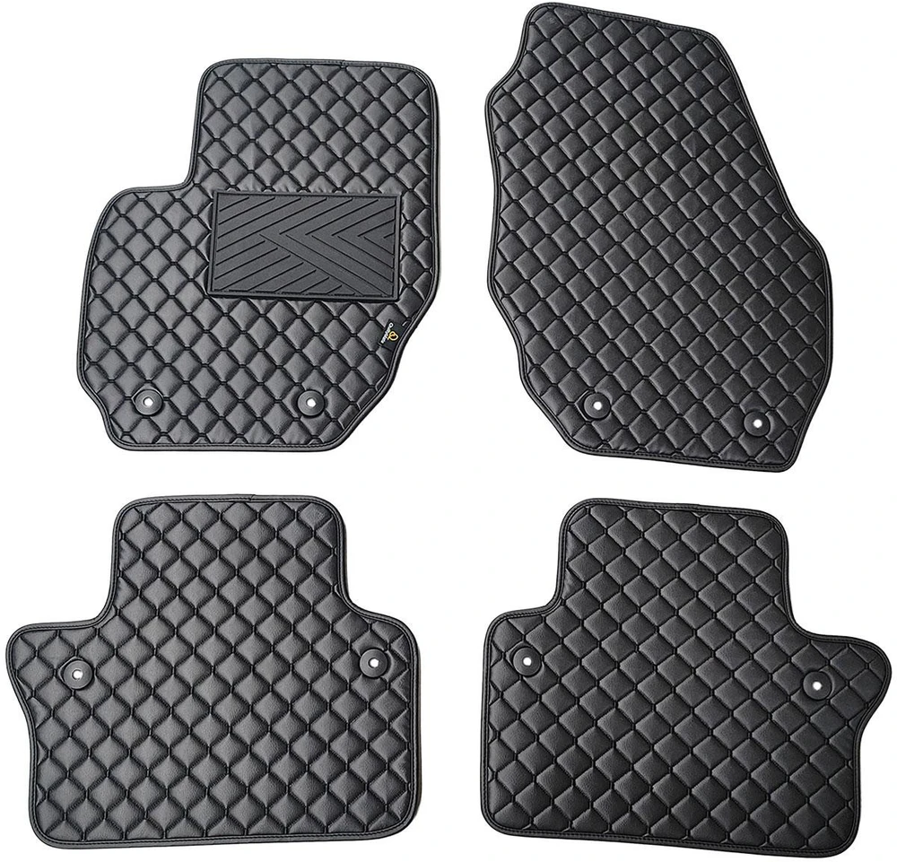 Eko odos kilimėliai QuiltyMats VOLVO S80 2006-2016m. (Juoda / juodos siūlės)