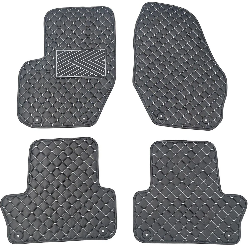 Eko odos kilimėliai QuiltyMats VOLVO XC60 2008-2017m. (Juoda / pilkos siūlės)