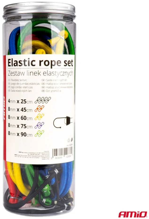 Amio ELASTINGŲ VIRVIŲ RINKINYS 12VNT 90CM BSTRAP-11