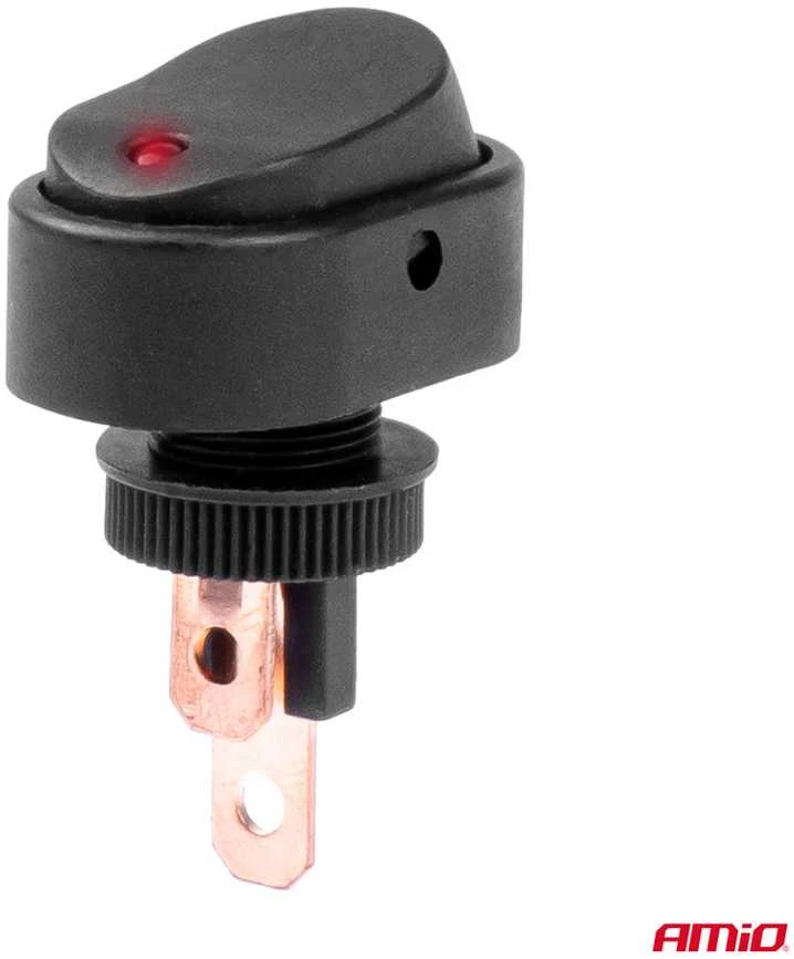 Elipsinis jungiklis su raudonu apšvietimu 12/24V max 30A ON/OFF AMIO-03089