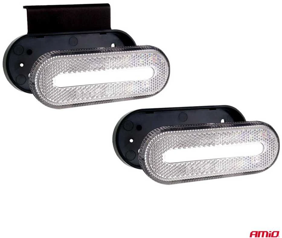 Gabaritinis LED žibintas AMiO OM-01-W ovalus, baltas