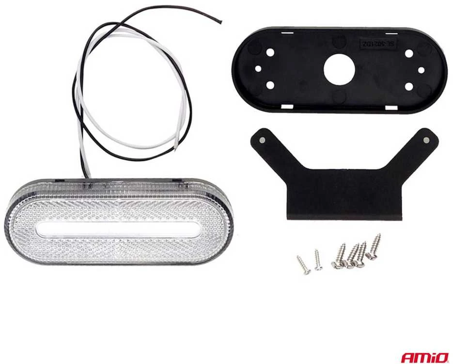 Gabaritinis LED žibintas AMiO OM-01-W ovalus, baltas