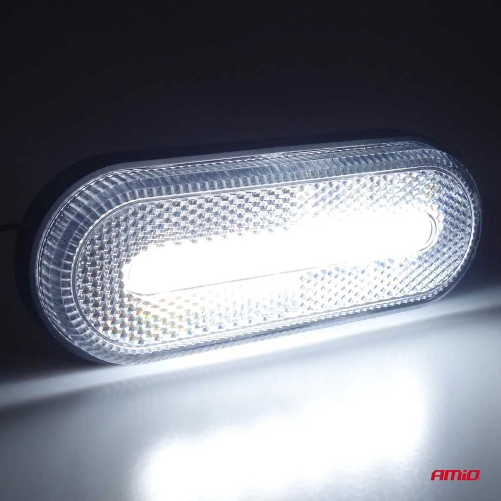 Gabaritinis LED žibintas AMiO OM-01-W ovalus, baltas