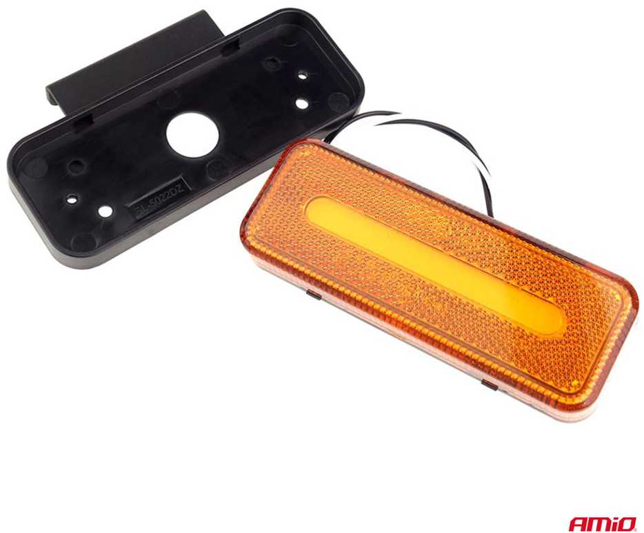Gabaritinis LED žibintas AMiO OM-02-O, stačiakampis, oranžinis