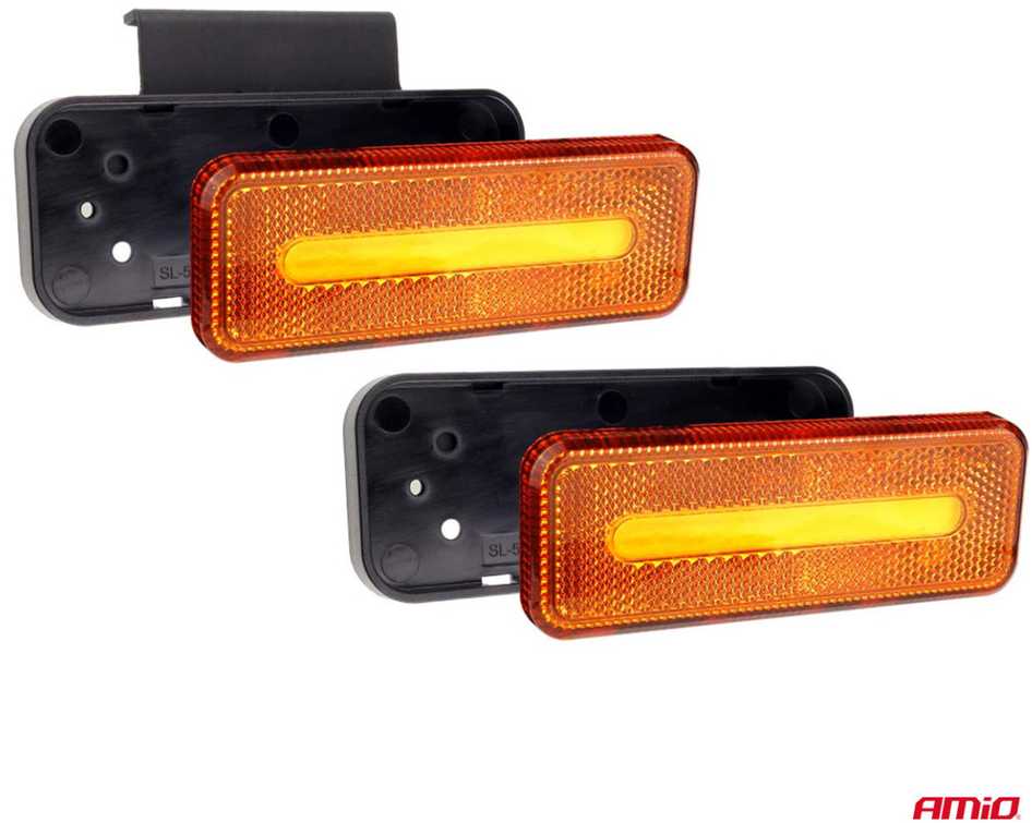 Gabaritinis LED žibintas AMiO OM-02-O, stačiakampis, oranžinis