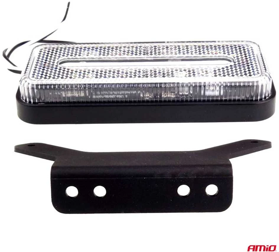 Gabaritinis LED žibintas AMiO OM-02-W, stačiakampis, baltas