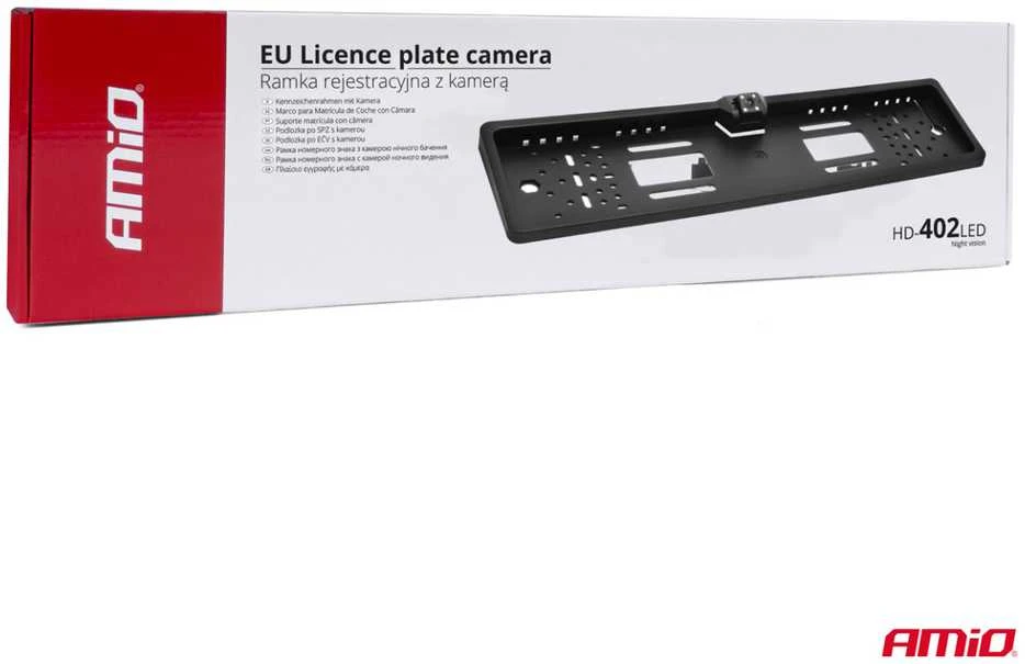 AMiO Licencijų plokštės rėmelis su XD -402 kamera "Naktinis regėjimas"