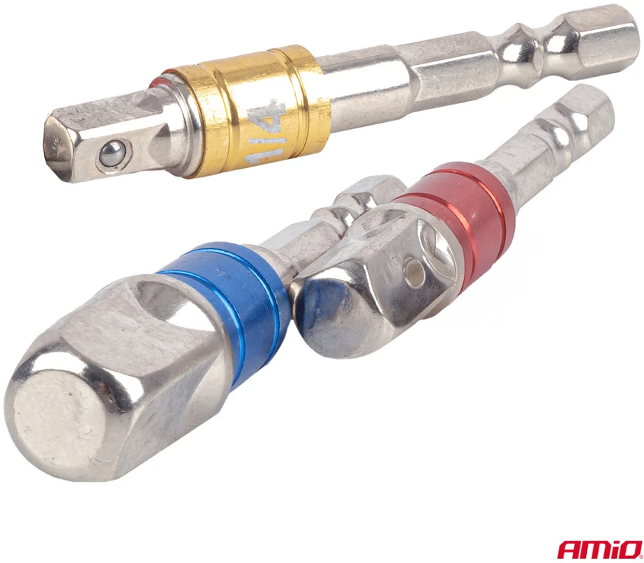Galvučių adapterių suktuvui rinkinys, 1/4" / 3/8" / 1/2", 3 vnt., AMIO-04936