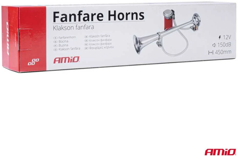 Garso signalas – 150 dB, 12V, chromuotas, AMIO-03618
