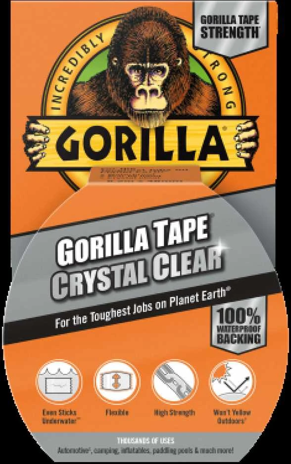 Gorilla Tape Clear Repair izoliacinė juosta skaidri 4.88cm × 8.2m