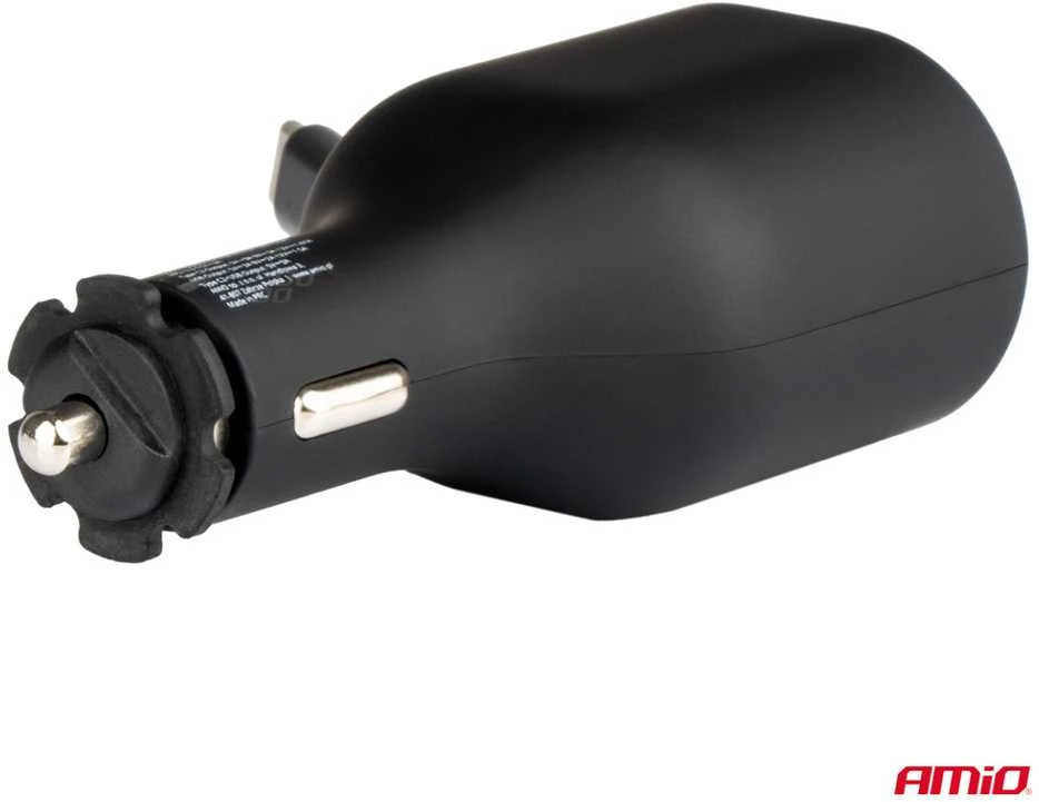 Greitas automobilinis įkroviklis 3.0 su 30W USB-C ištraukiamu kabeliu PD20W AMIO-04176