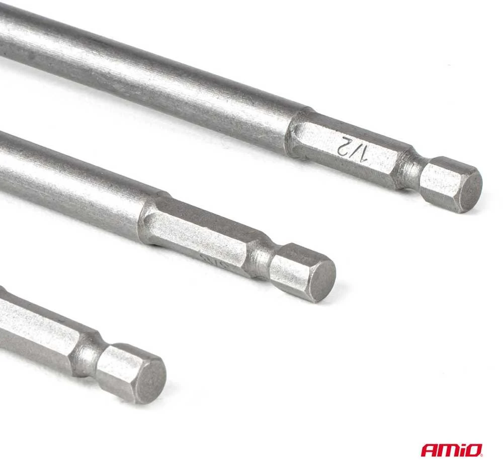 HEX galvučių adapterių rinkinys 1/4", 3/8", 1/2" AMIO-04781