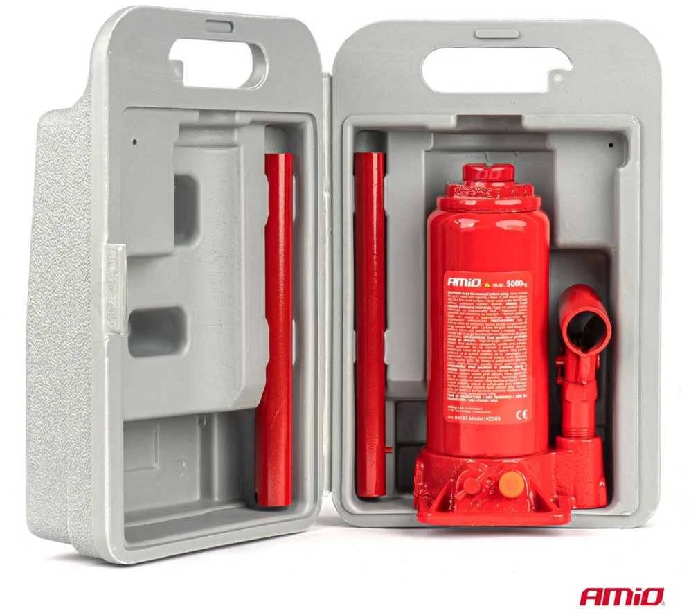 Hidraulinis stulpinis keltuvas 5 t, PVC dėžė AMIO-04183