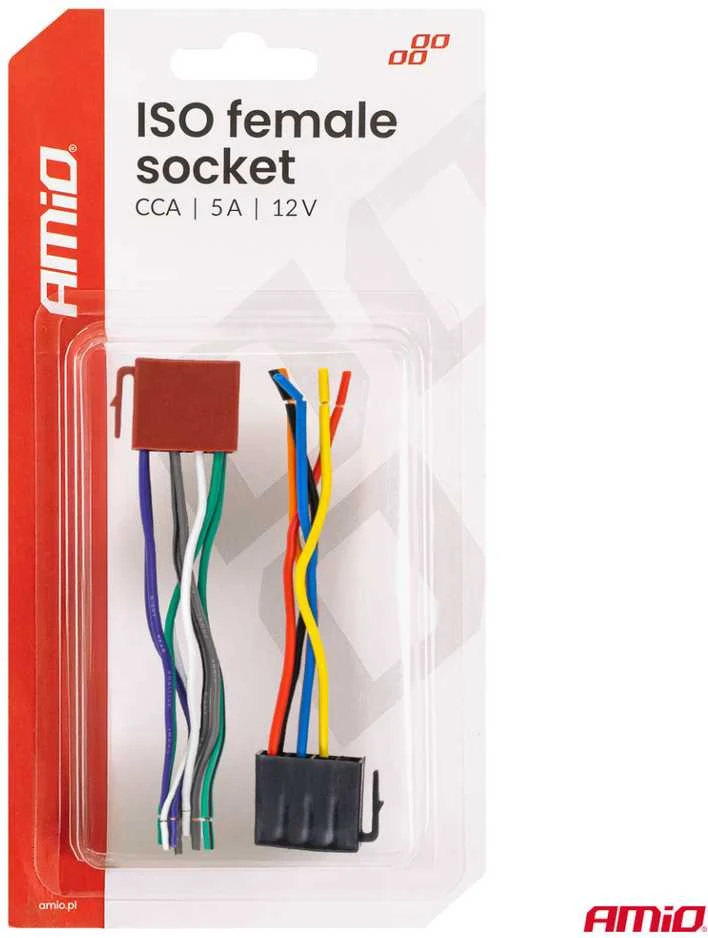 ISO CCA 5A 12V moteriška jungtis, AMIO-04444