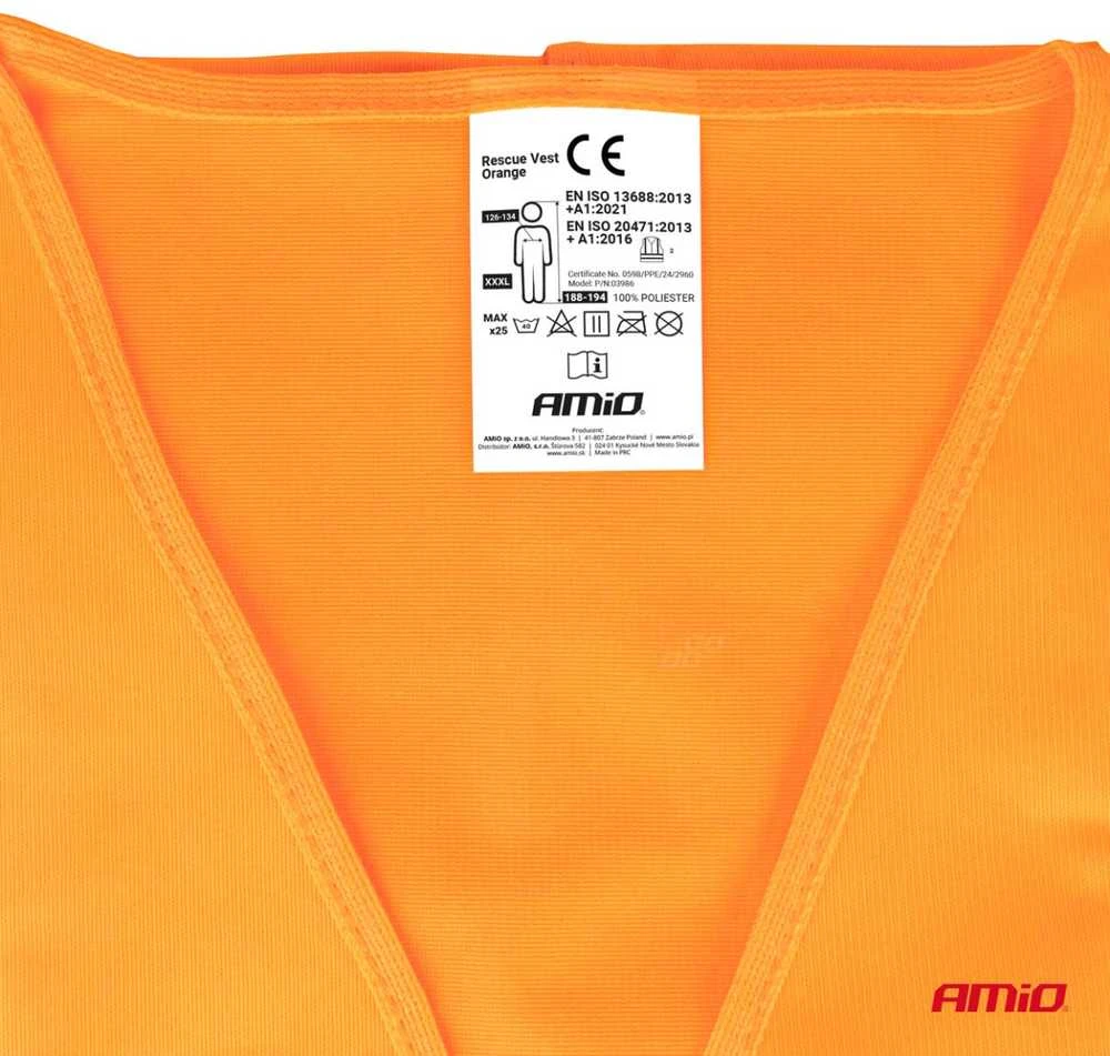 Įspėjamoji atšvaitinė liemenė XXXL, oranžinė AMIO-03986