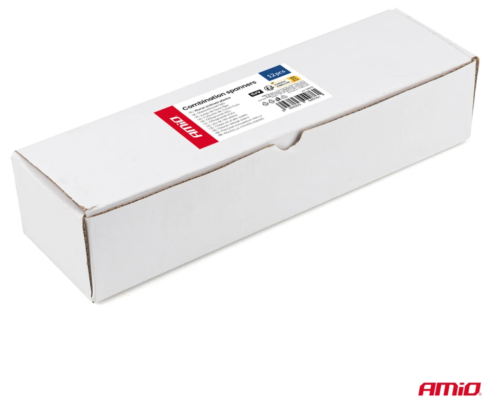 Kombinuotų raktų rinkinys, 6–22 mm, CrV, 12 vnt., AMIO-04976