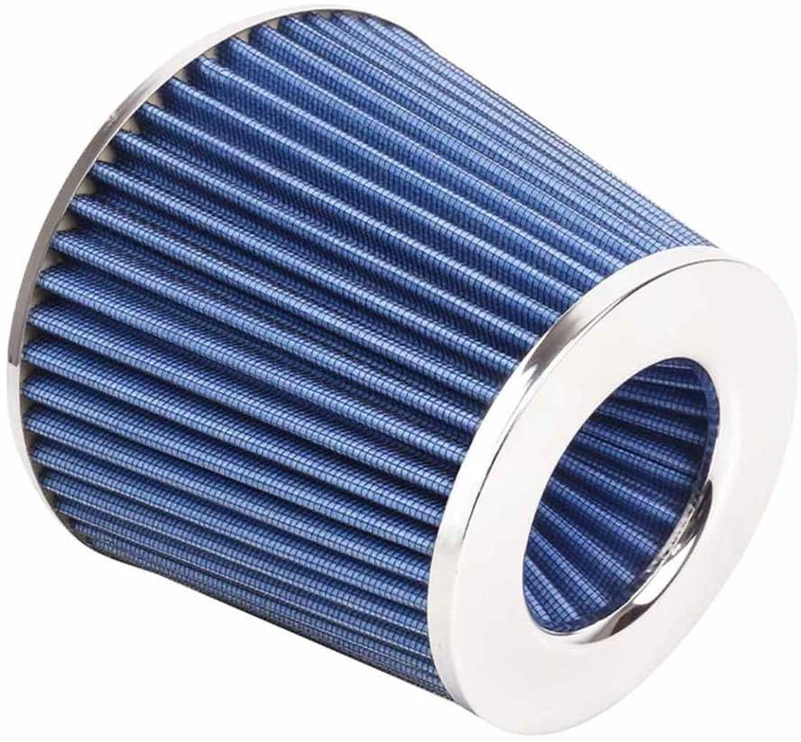 Kūginis oro filtras automobiliui, universalus, mėlynas, su 3 adapteriais, AMIO-02458