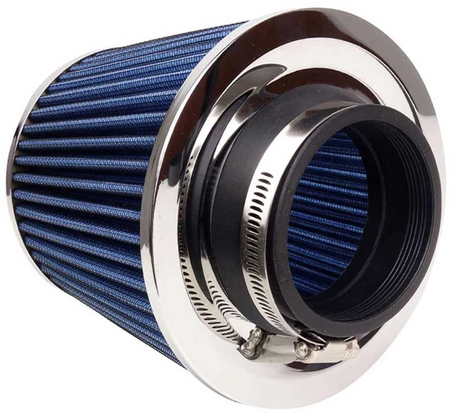 Kūginis oro filtras automobiliui, universalus, mėlynas, su 3 adapteriais, AMIO-02458