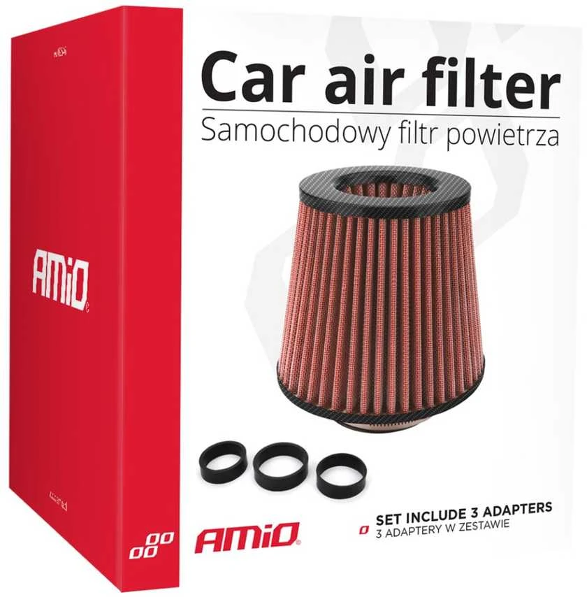 Amio Sportinis Kūginis Raudonas Filtras + Adapteriai