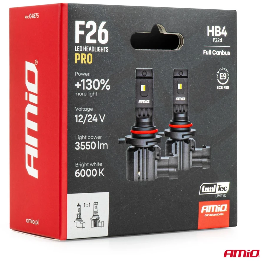 LED automobilinės lemputės HB4 F26 PRO LumiTec LIMITED +130% DUO FULL CANBUS 12V/24V AMIO-04875