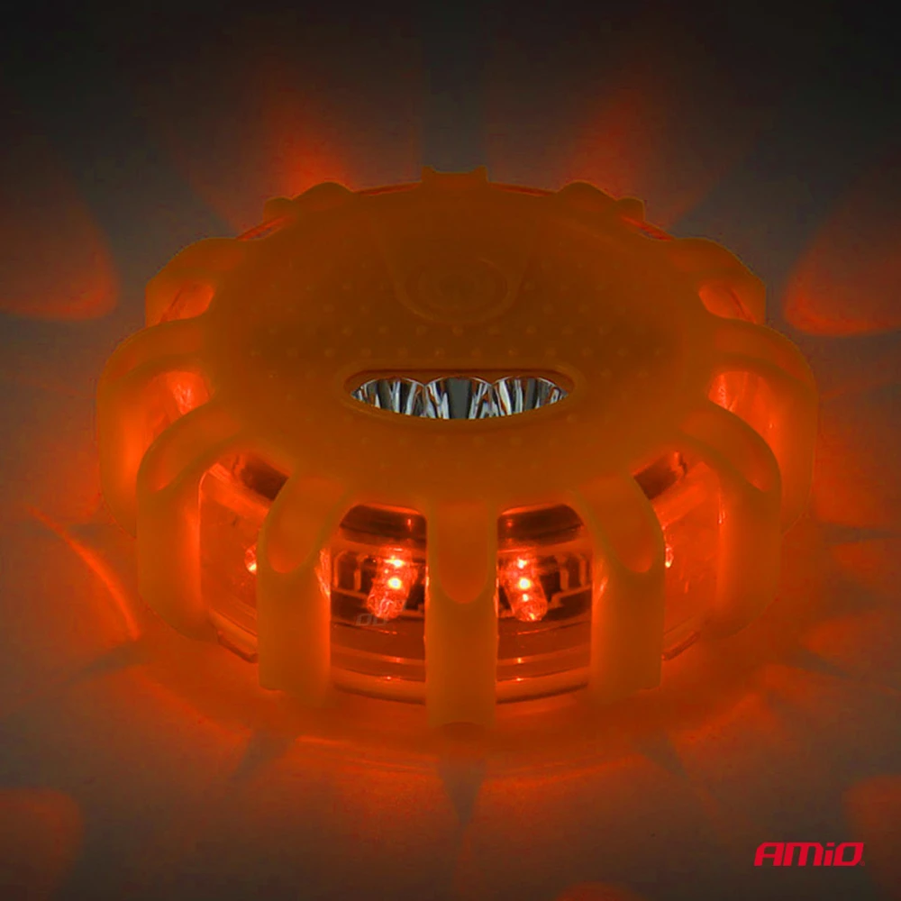 LED avarinis šviestuvas su žibintuvėlio funkcija, 12 SMD + 3 SMD, 3×AAA, IP65 AMIO-04828