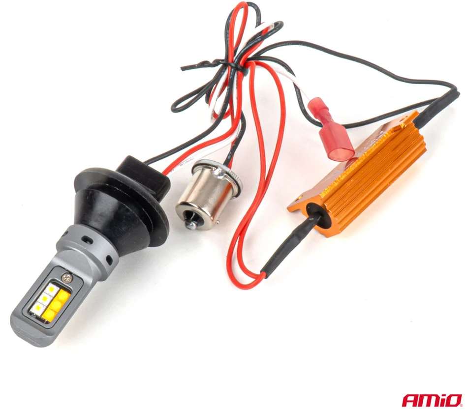 2 w1 światła dzienne led + kierunkowskazy drl canbus 1156 3535 12smd 12v 24v amio-05005