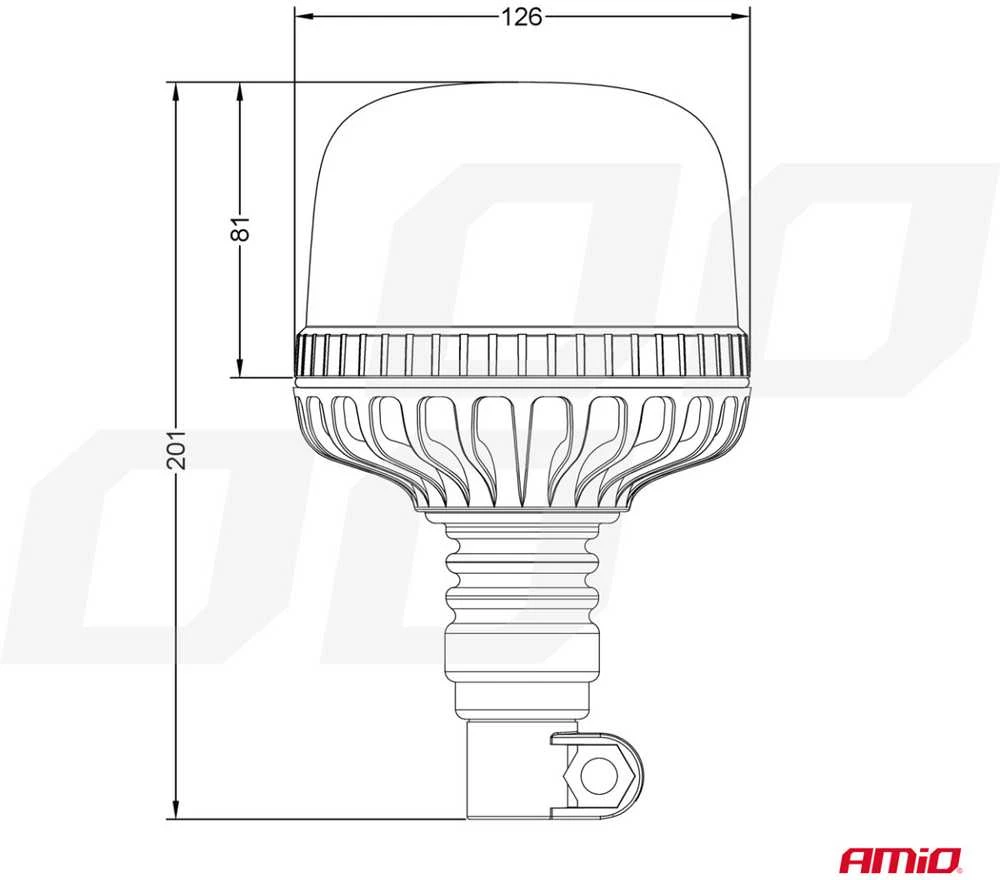 LED įspėjamasis žibintas W25p 24LED 12/24V IP66 AMIO-03338