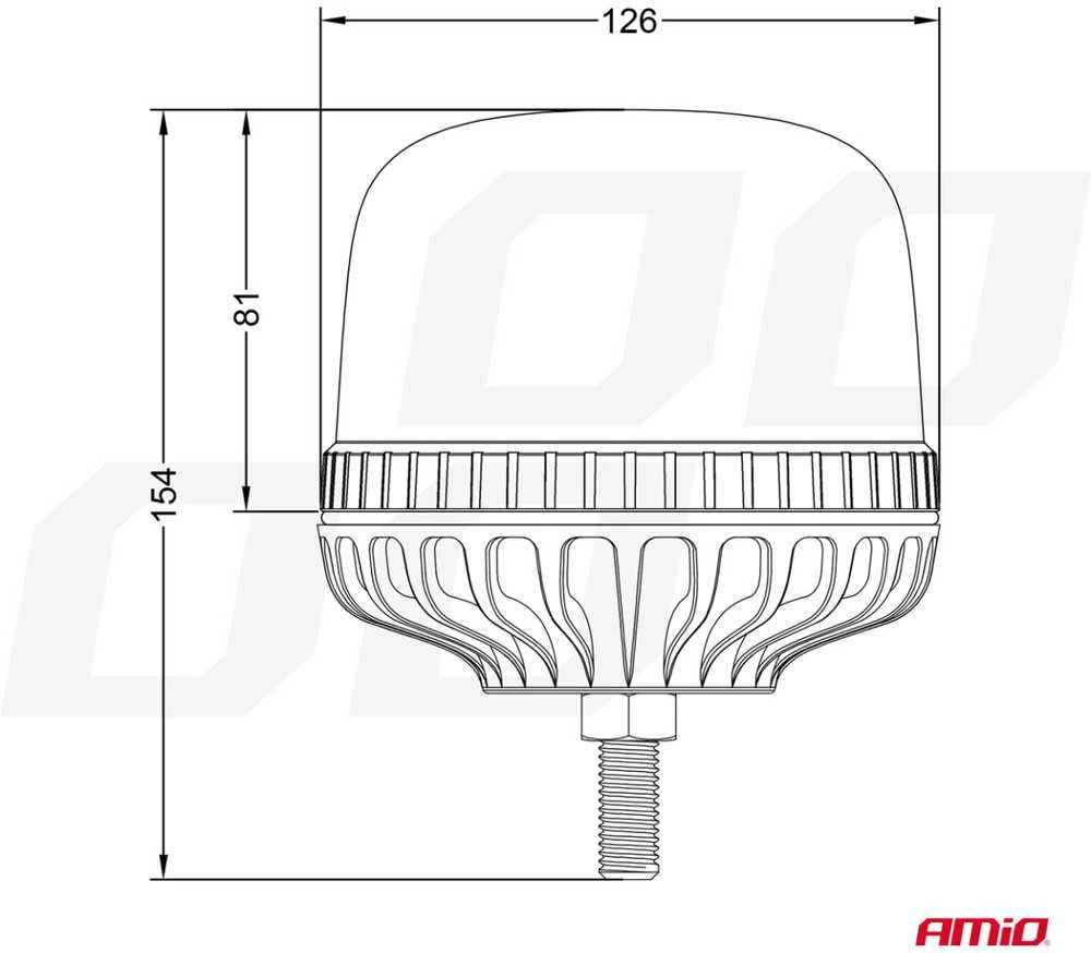 LED įspėjamasis žibintas W25SB 12V 24V AMIO-03339