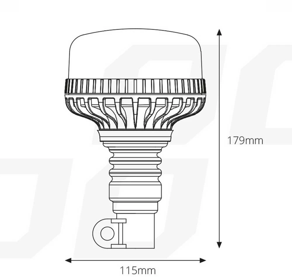 LED įspėjamoji lempa 36 LED flex R65 R10 12V 24V W03p AMIO-02293