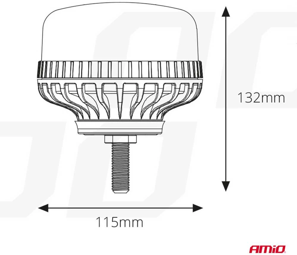 LED įspėjamoji lempa 36 LED R65 R10 12V 24V W03sb AMIO-02294
