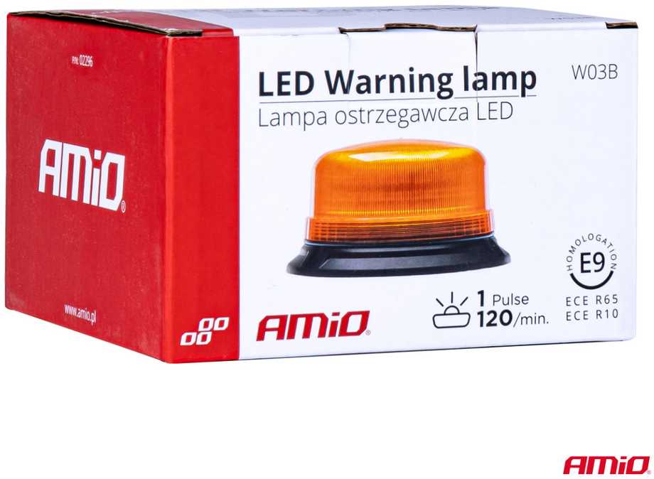 LED įspėjamoji lempa 36 LED su varžtais R65 R10 12V 24V W03b AMIO-02296