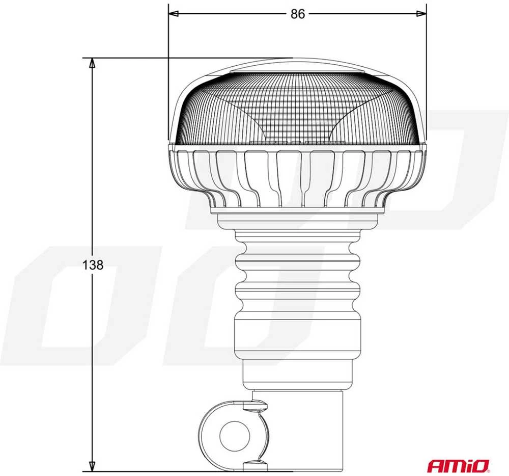 LED įspėjamoji lempa flex R65 R10 12V 24V W21pl AMIO-02921