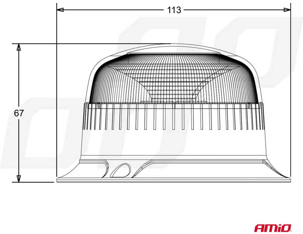 LED įspėjamoji lempa R65 R10 12V 24V W213b AMIO-02926