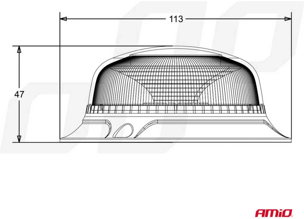 LED įspėjamoji lempa R65 R10 12V 24V W213bl AMIO-02927