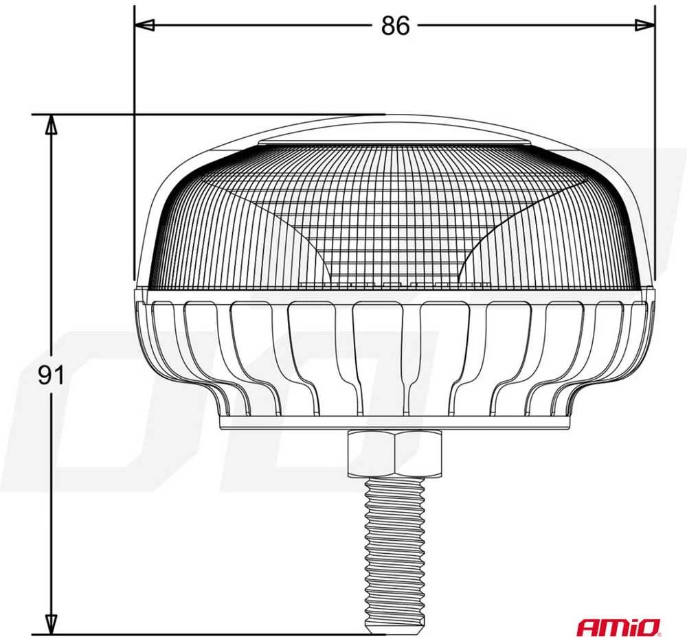 LED įspėjamoji lempa R65 R10 12V 24V W21sb AMIO-02923