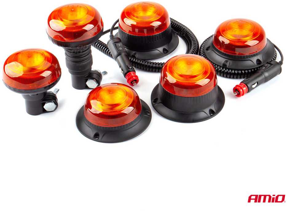 LED įspėjamoji lempa su magnetu W21m R65 R10 18LED 12/24V IP56 AMIO-02925
