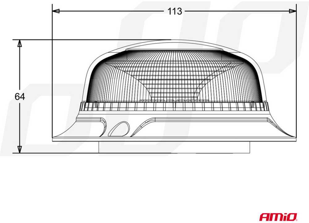 LED įspėjamoji lempa su magnetu W21m R65 R10 18LED 12/24V IP56 AMIO-02925
