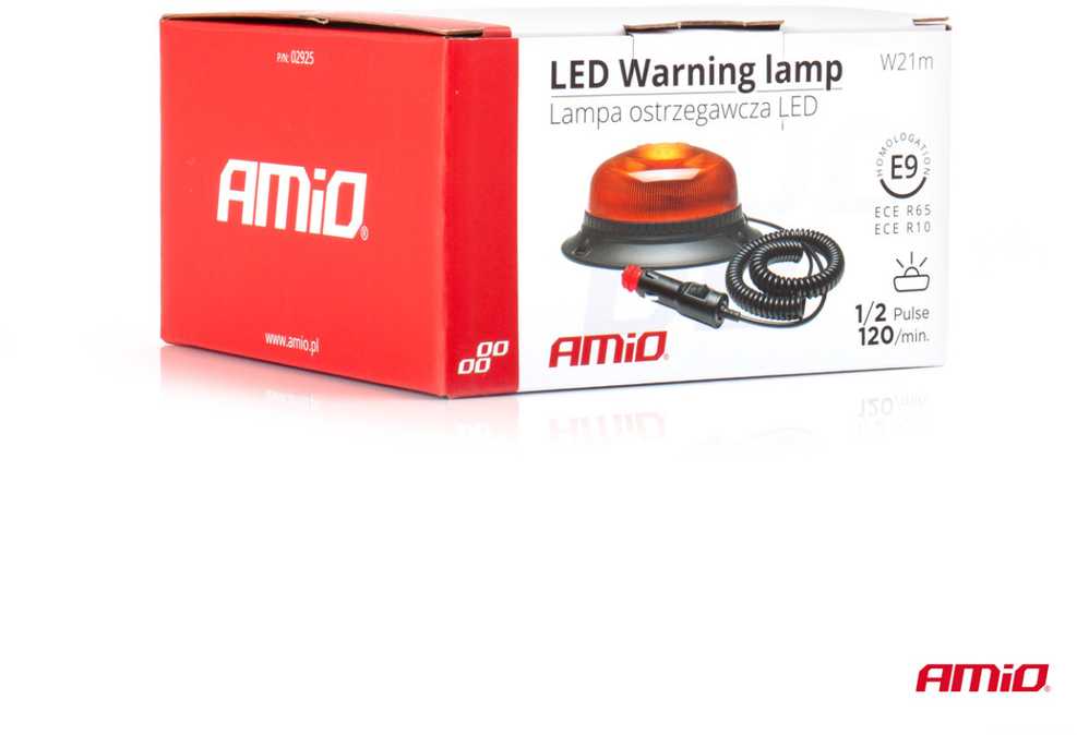 LED įspėjamoji lempa su magnetu W21m R65 R10 18LED 12/24V IP56 AMIO-02925