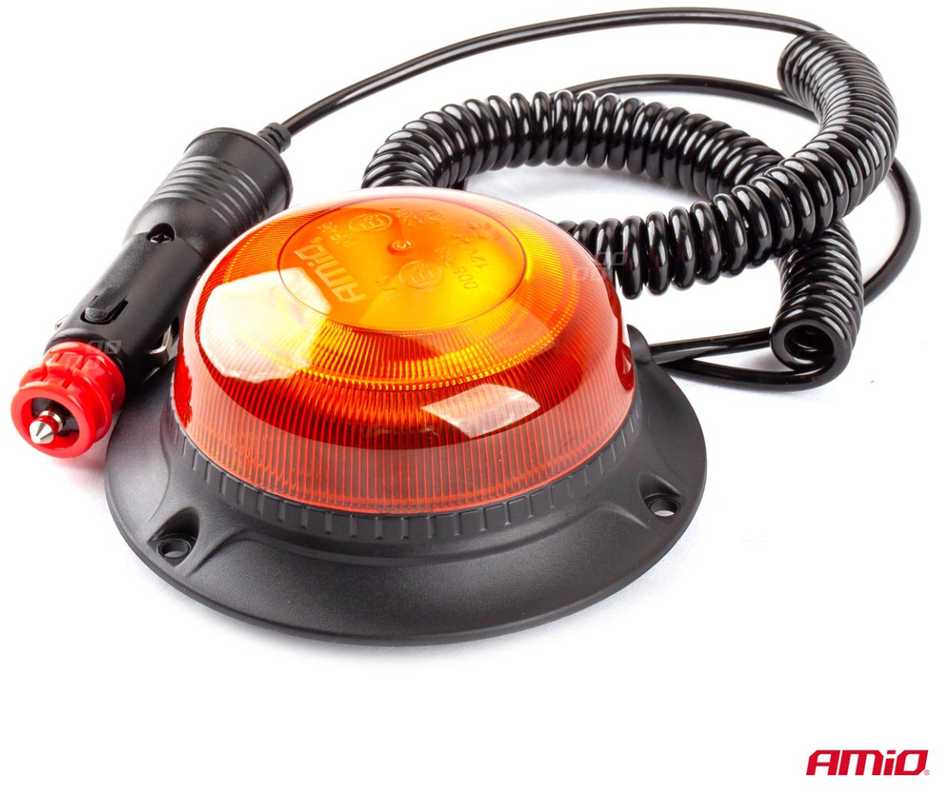 LED įspėjamoji lempa su magnetu W21m R65 R10 18LED 12/24V IP56 AMIO-02925