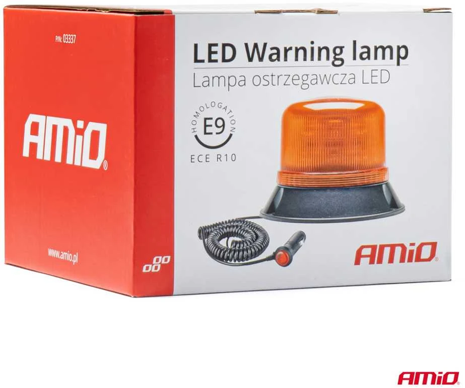 LED įspėjamoji lempa su magnetu W22m, ECE R10 60LED 12/24V IP66 AMIO-03337